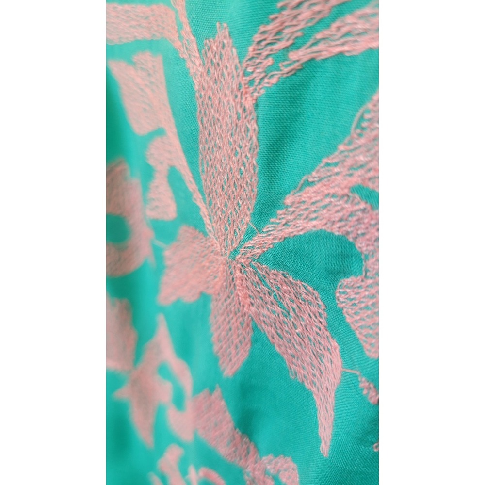 Anthropologie Z&L Europe Women M Turquoise Embroidered Beaded Boho Maxi sz M - Picture 4 of 12